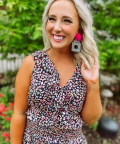 Entro Tops Flora Multi Cheetah Self Tie Crop Top