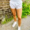 Love Tree Sonia Fitted Athletic Shorts- White Bottoms