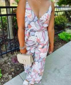 Cezanne Taylor Floral Self Tie Jumpsuit Take Me Away: Resort Edition