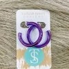 Texas Bling Jane Metallic Hoop Earrings- Purple Jewelry
