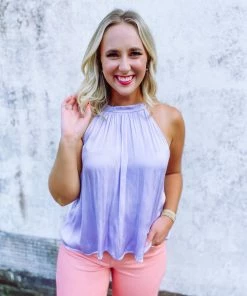 Idem Ditto Tops Brooklynn Classy Halter Satin Top