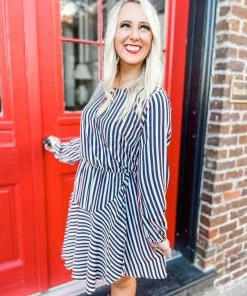 Kori Rosalie Stripped Asymmetrical Dress Dresses