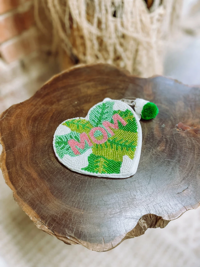 Texas Bling Palm Leaf Mom Beaded Pouch Bags 3 Texas Bling Palm Leaf Mom Beaded Pouch Bags