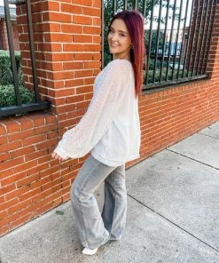 Vine & Love Tops Margot Sequin Balloon Sleeve Top- Off White 9 Vine & Love Tops Margot Sequin Balloon Sleeve Top- Off White