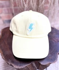 Texas Bling Lightening Bolt Patch Hat- Butter