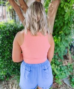 She + Sky Mary Halter Stretch Ribbed Bodysuit Tops