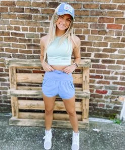 Love Tree Sonia Fitted Athletic Shorts- Blue 15 Love Tree Sonia Fitted Athletic Shorts- Blue