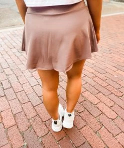 Love Tree Bottoms Brandy Mini Skort- Taupe 8 Love Tree Bottoms Brandy Mini Skort- Taupe