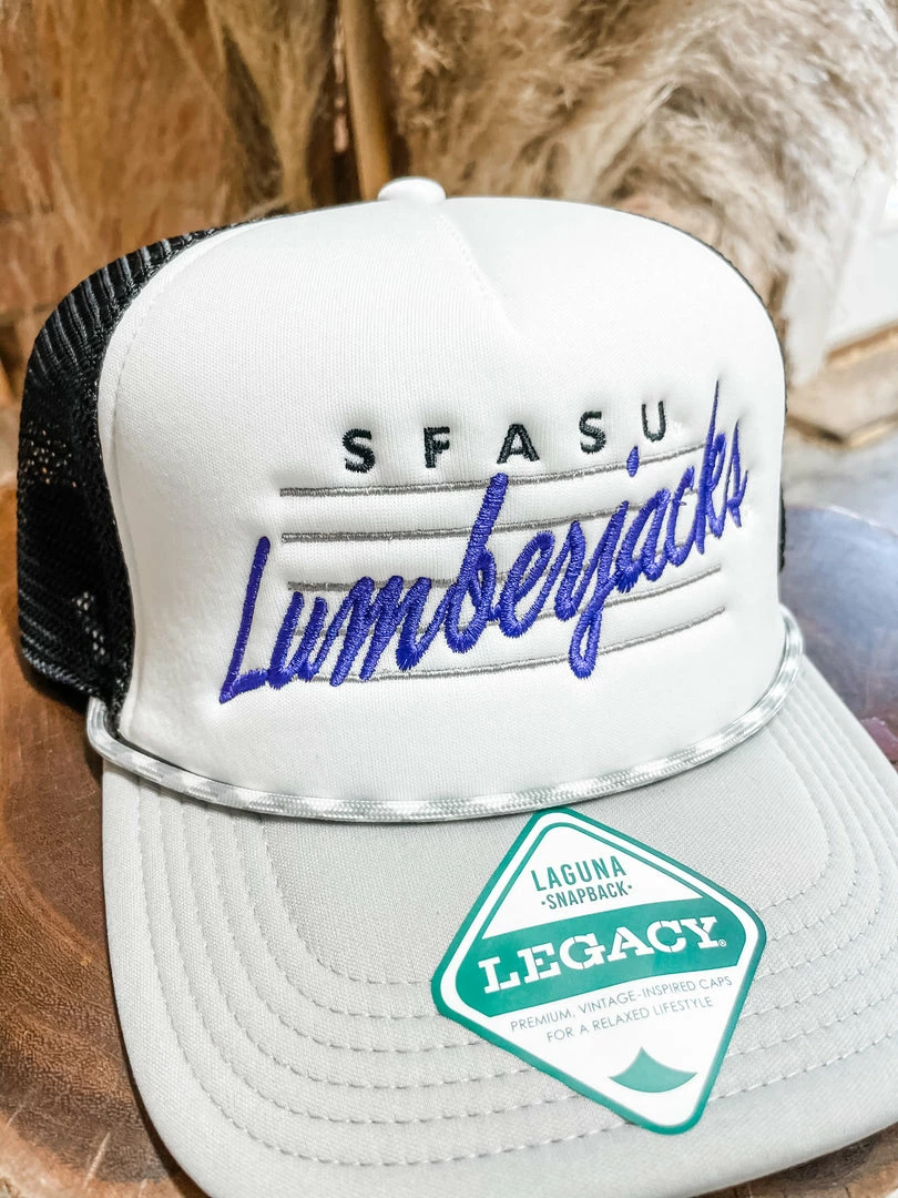 Legacy SFASU Lumberjacks Laguna Trucker Hat- Grey/Black 2 Legacy SFASU Lumberjacks Laguna Trucker Hat- Grey/Black