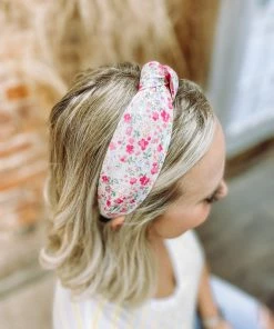 Texas Bling Hair Accessories Annie Ditsy Floral Knotted Headband- Pink