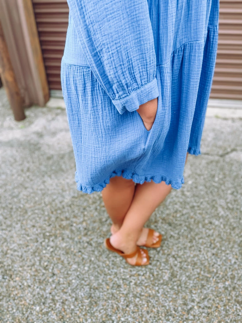 Umgee Emerson Multi Tiered Textured Keyhole Dress 5 Umgee Emerson Multi Tiered Textured Keyhole Dress