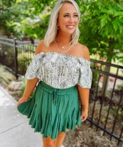 Davi & Dani Kali Square Neck Smocked Top Tops