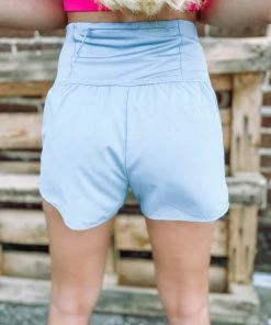 Love Tree Bottoms Sonia Fitted Athletic Shorts- Verdigris