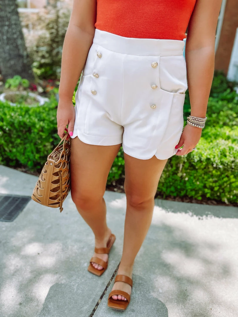 Entro Robin Button Detail Front High Waisted Shorts Bottoms 2 Entro Robin Button Detail Front High Waisted Shorts Bottoms