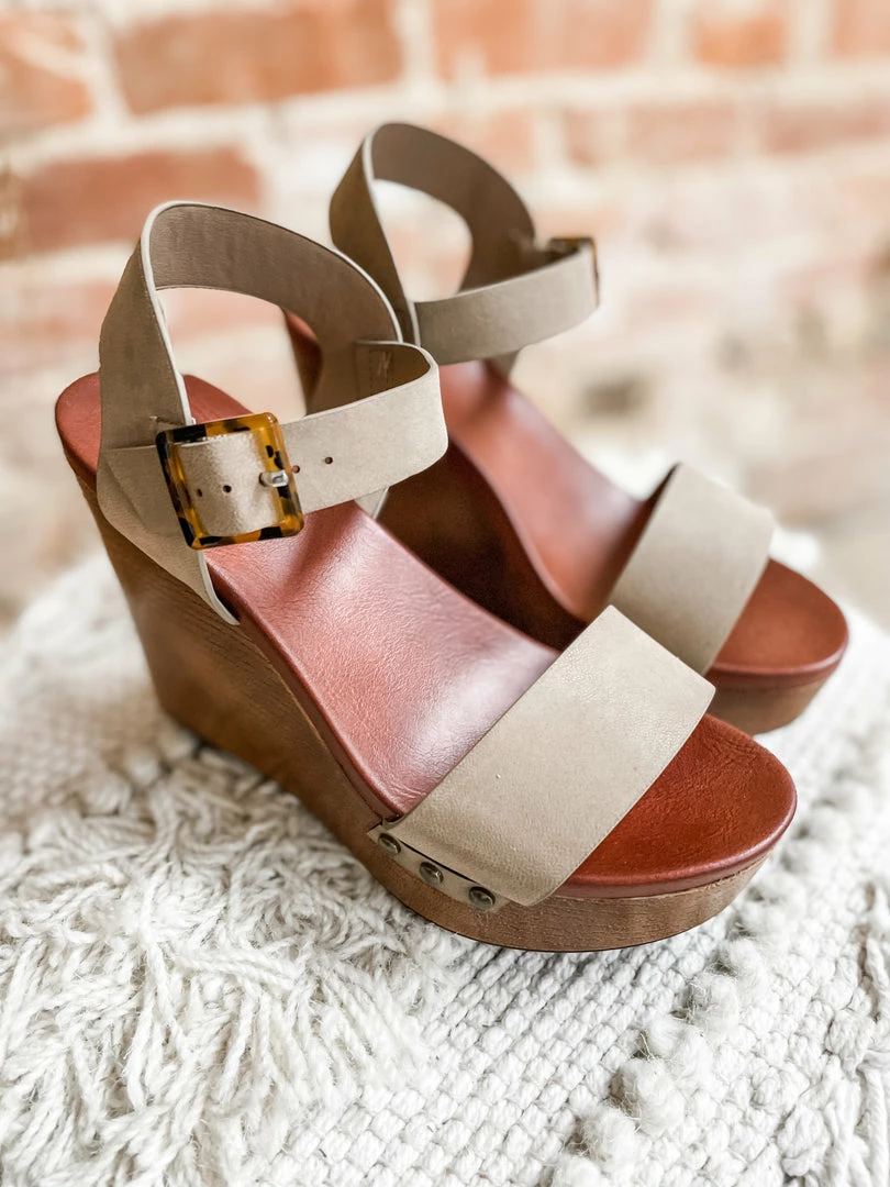 Mia Shoes Senna Wedges- Tan 4 Mia Shoes Senna Wedges- Tan