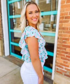 Entro Artemis Floral V Neck Butterfly Pleated Top Tops 8 Entro Artemis Floral V Neck Butterfly Pleated Top Tops