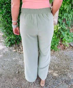 Jodifl Bottoms Penelope High Waist Solid Pants- Olive