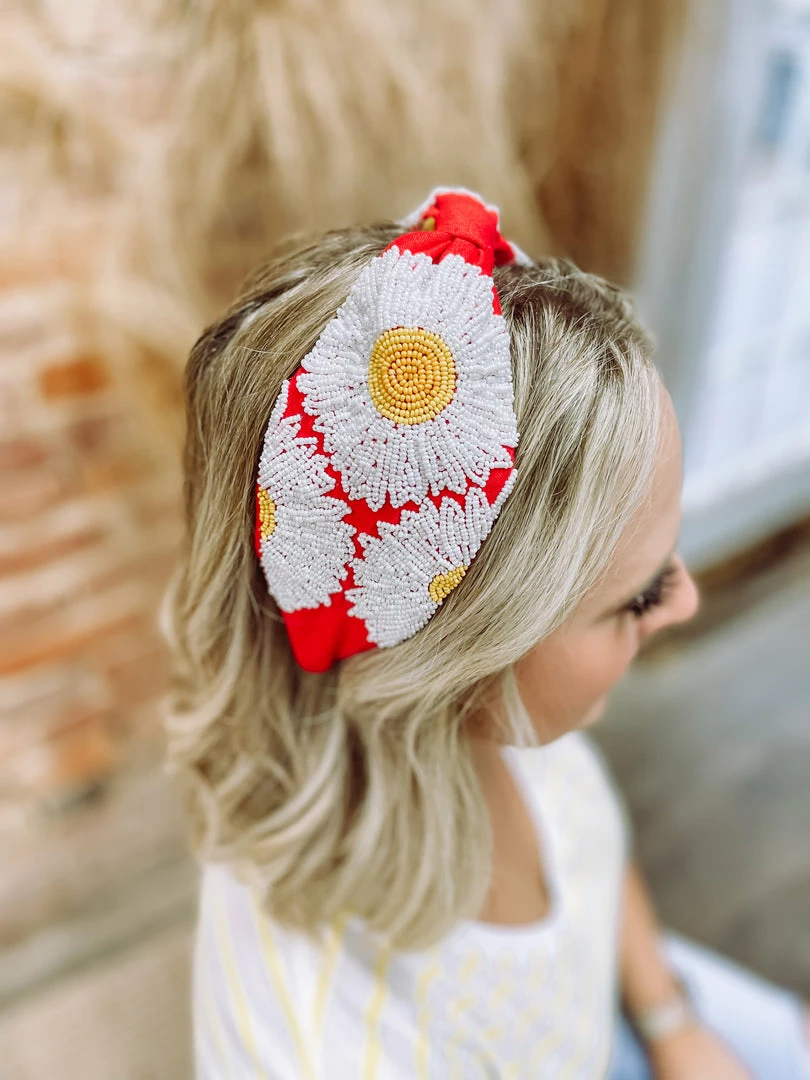 Texas Bling Mary Red Sunflower Headband Hair Accessories 1 Texas Bling Mary Red Sunflower Headband Hair Accessories