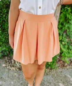 J. NNA Eloise Solid Pockets Skort- Coral