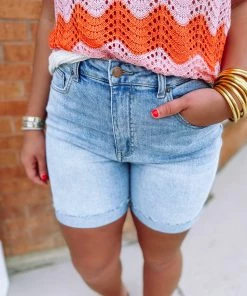 Risen Addy Mid Thigh Boyfriend Shorts