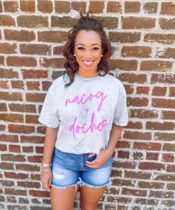 G Ink Graphic Tees Nacog+doches- Grey