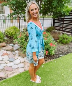 Umgee Miranda Abstract Border Print Dress 7 Umgee Miranda Abstract Border Print Dress