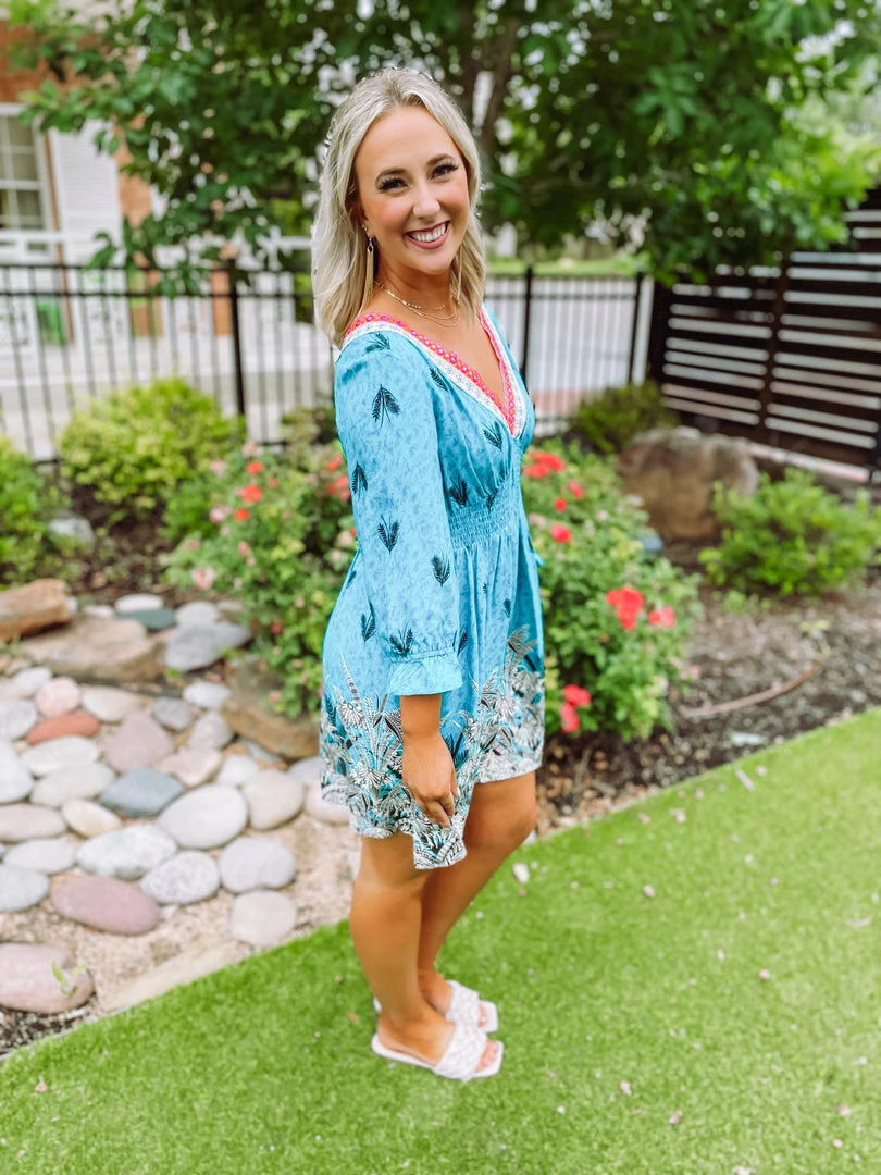 Umgee Miranda Abstract Border Print Dress 3 Umgee Miranda Abstract Border Print Dress