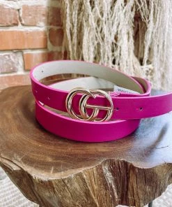 Texas Bling Basic GG Buckle Belt- Fuchsia Belts