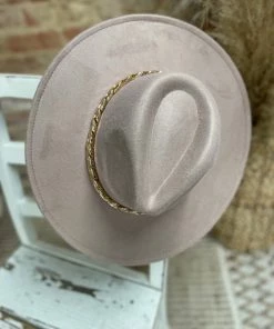 Texas Bling Koda Chunky Chain Detail Felt Hat- Khaki