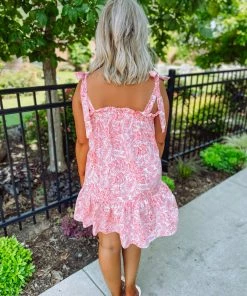 Ee:some Harlow Tropical Tie Shoulder Dress