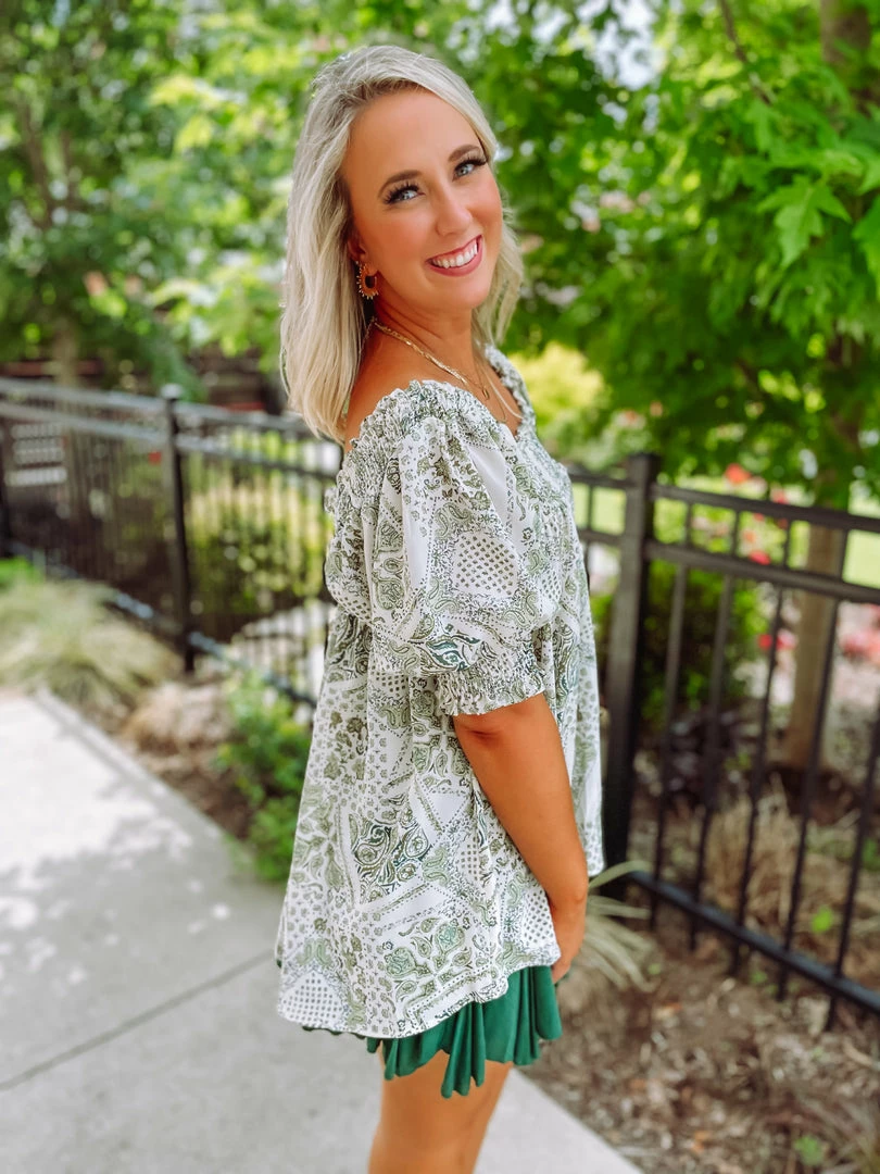 Davi & Dani Kali Square Neck Smocked Top Tops 7 Davi & Dani Kali Square Neck Smocked Top Tops