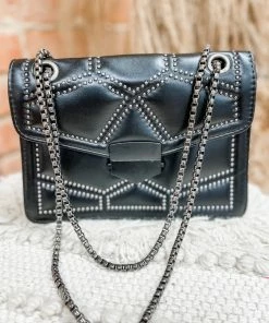 Texas Bling Chloe Black Stud Crossbody