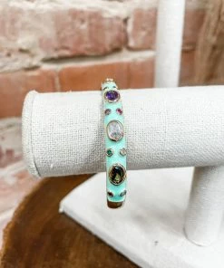 Texas Bling Porsha Enamel Bangles- Mint