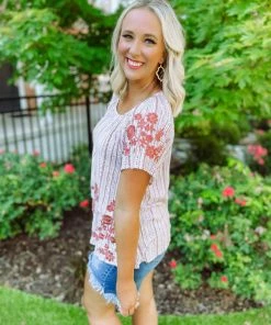 Andree Neutral Babe Daniella Rust Embroidered Tribal Top