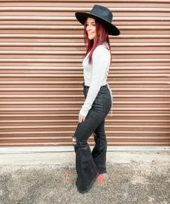 Peach Love Emery Open Back Bodysuit- Heather Grey