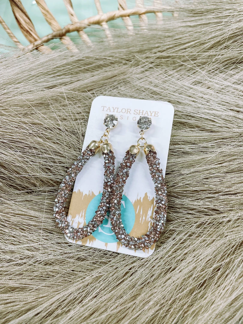 Texas Bling Dahlia Glitter Teardrop Earrings Jewelry 1 Texas Bling Dahlia Glitter Teardrop Earrings Jewelry