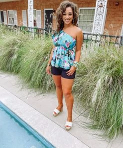 Jodifl Tops Jolene Floral One Shoulder Ruffle Top