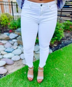 Kancan Alani High Rise Hem Detail Ankle Skinny Jeans