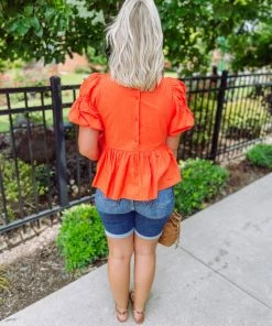 &MERCI Lauren Cotton Poplin Babydoll Top