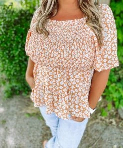 Hayden Agnes Bell Sleeve Square Neck Floral Top