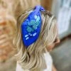 Texas Bling Hair Accessories Megan Blue Tone Flower Beaded Headband