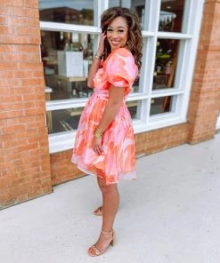 Entro Mandy Puff Sleeve Dress Dresses