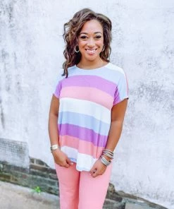 Ces Femme Savanna Multi Stripped Ribbed Jersey Knit Top 10 Ces Femme Savanna Multi Stripped Ribbed Jersey Knit Top