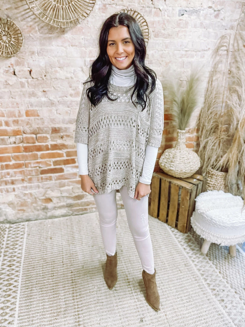 Ces Femme Tara Crochet Knit Sweater Tops 3 Ces Femme Tara Crochet Knit Sweater Tops