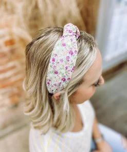 Texas Bling Annie Ditsy Floral Knotted Headband- Purple