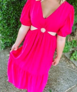 Flying Tomato Dresses Felicia Solid Woven Maxi Dress