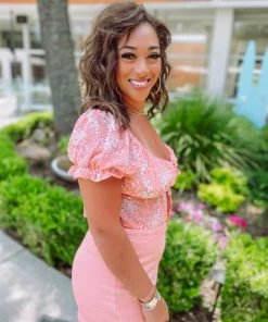 Love Tree Beatrice Floral Double Front Tie Top- Peach Tops 9 Love Tree Beatrice Floral Double Front Tie Top- Peach Tops