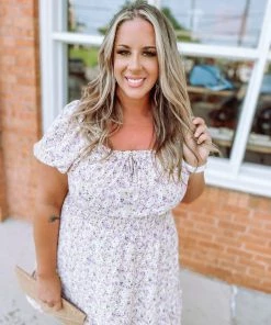 Hayden Teagan Floral Tie Front Smocked Dress Plus