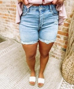 Special A Darla Mid Rise Boyfriend Shorts Denim