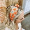 Texas Bling Paige Rose Knotted Headband- Brown Neutral Babe